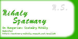 mihaly szatmary business card